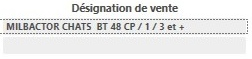 12. Désignation de Vente spécifique