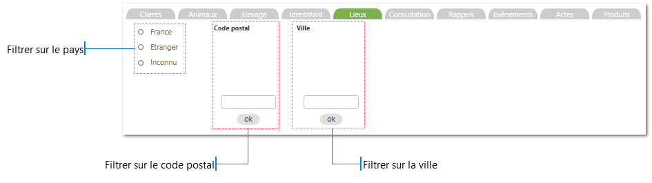 Filtres de recherche