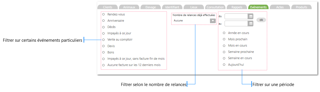 Filtres de recherche