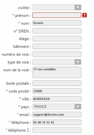 2. Coordonnées du propriétaire