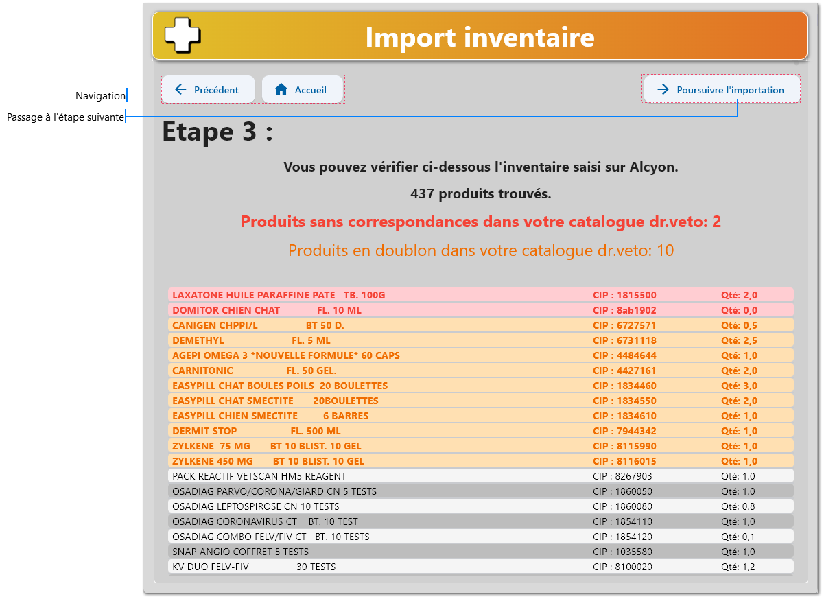 Importer un inventaire