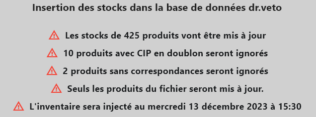 1. Récapitulatif des opérations a venir