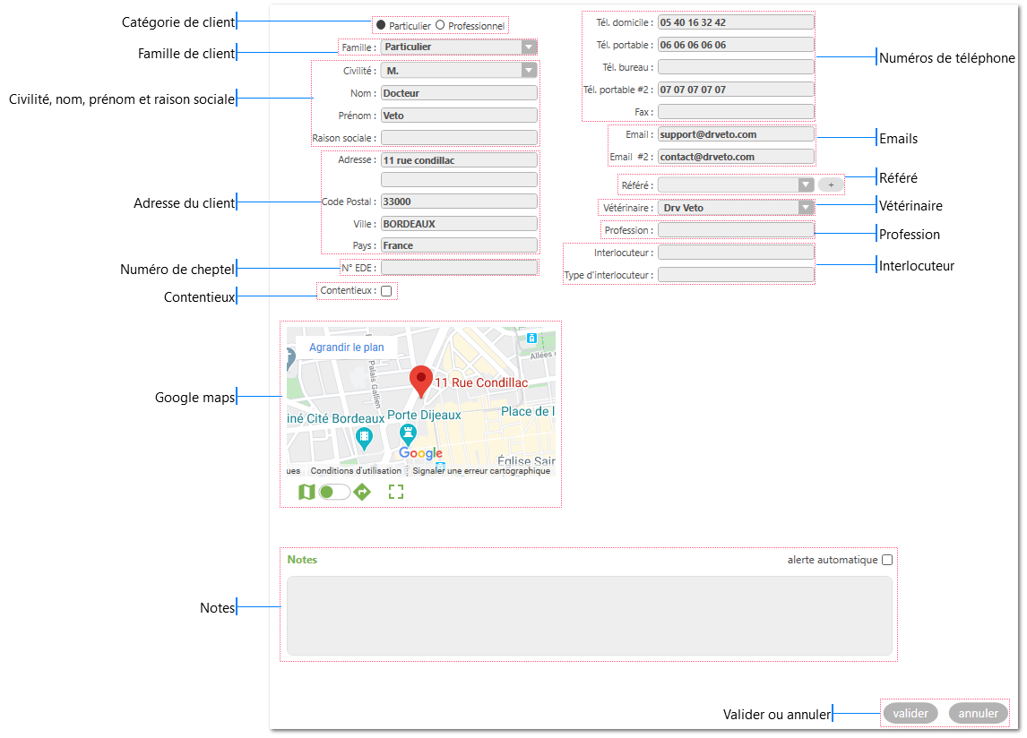 Informations du client