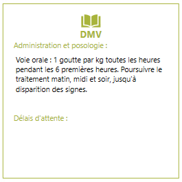 14. Posologie issue du DMV 