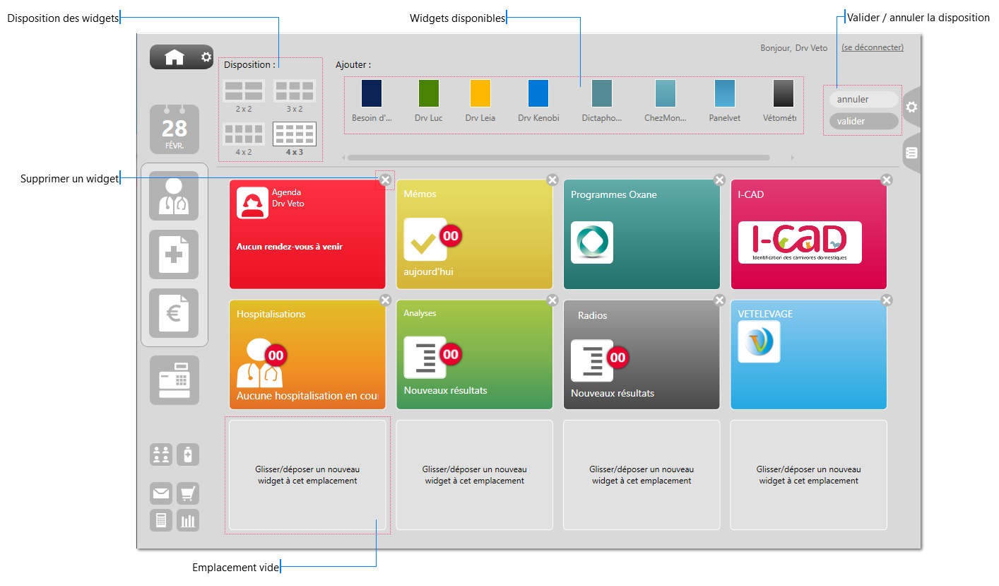 Options de configuration des Widgets