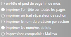 3. Options d'impression