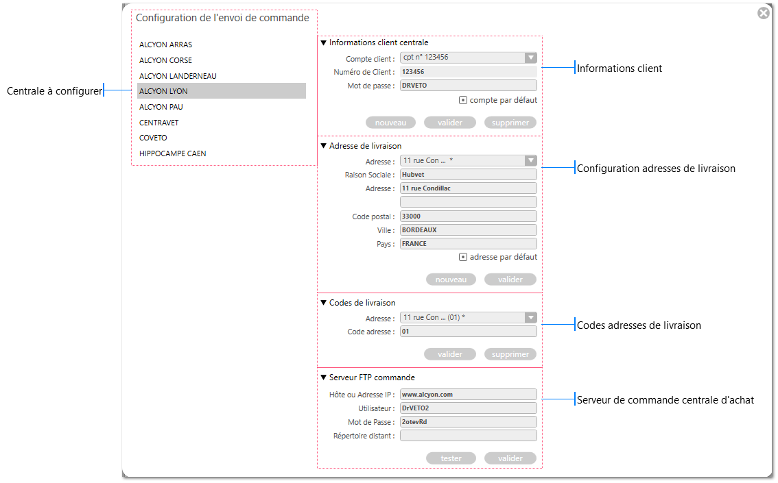 Options du module  Commande