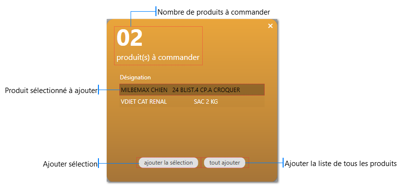 Produits à commander