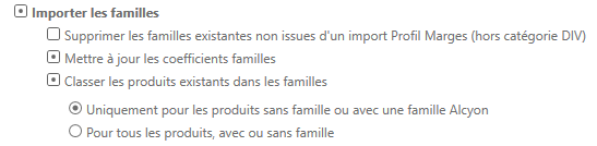 4. Importer les familles