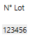 9. Numéro de lot réceptionné