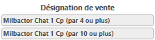 8. Désignation de vente du produit avec réduction